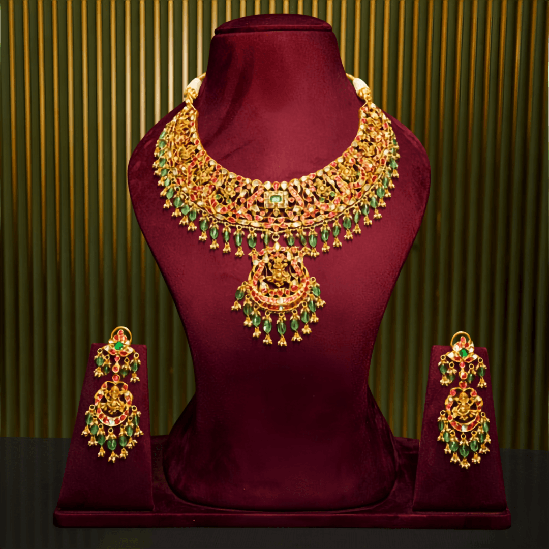 Royal Kundan Polki Choker & Earring Suite — Siddhivinayak Jewellers